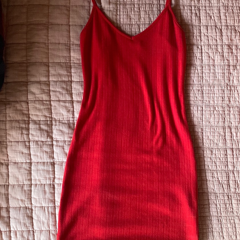 Red tight summer dress